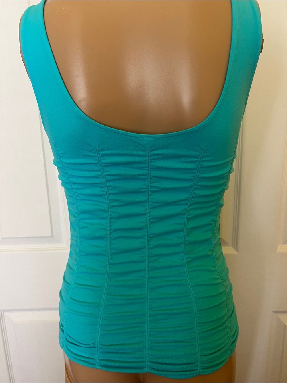 Last Tango Turquoise Ruched Tank Top - Picture 3 of 8